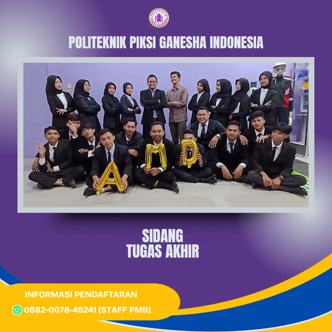 Sidang Tugas Akhir Mahasiswa Politeknik Piksi Ganesha Indonesia Kebumen